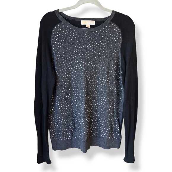Michael Kors Tops - Michael Kors Embellished Blouse Size L  Rhinestone Gray Sparkle Shiny Party
